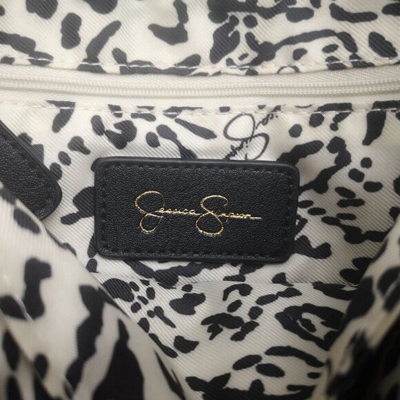 Jessica Simpson Black with Gold Tone Accents Faux Leather Crossbody Bag - Picture 2 of 10